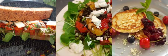 Toscaans brood, salade en pancake